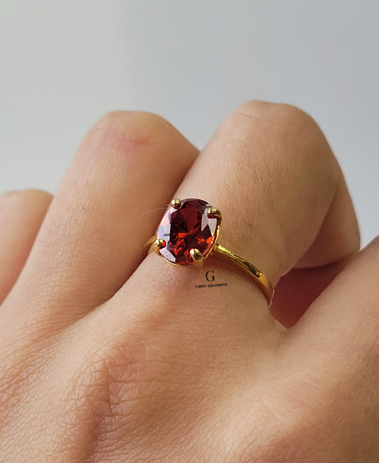 OVAL RUBY SINGLE STONE RING