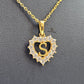 S STONE INITIAL HEART PENDANT