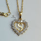 S STONE INITIAL HEART PENDANT