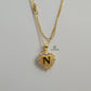 N STONE INITIAL HEART PENDANT