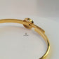 GOLD LV INITIAL CUFF BELT BANGLE