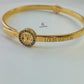 GOLD LV INITIAL CUFF BELT BANGLE