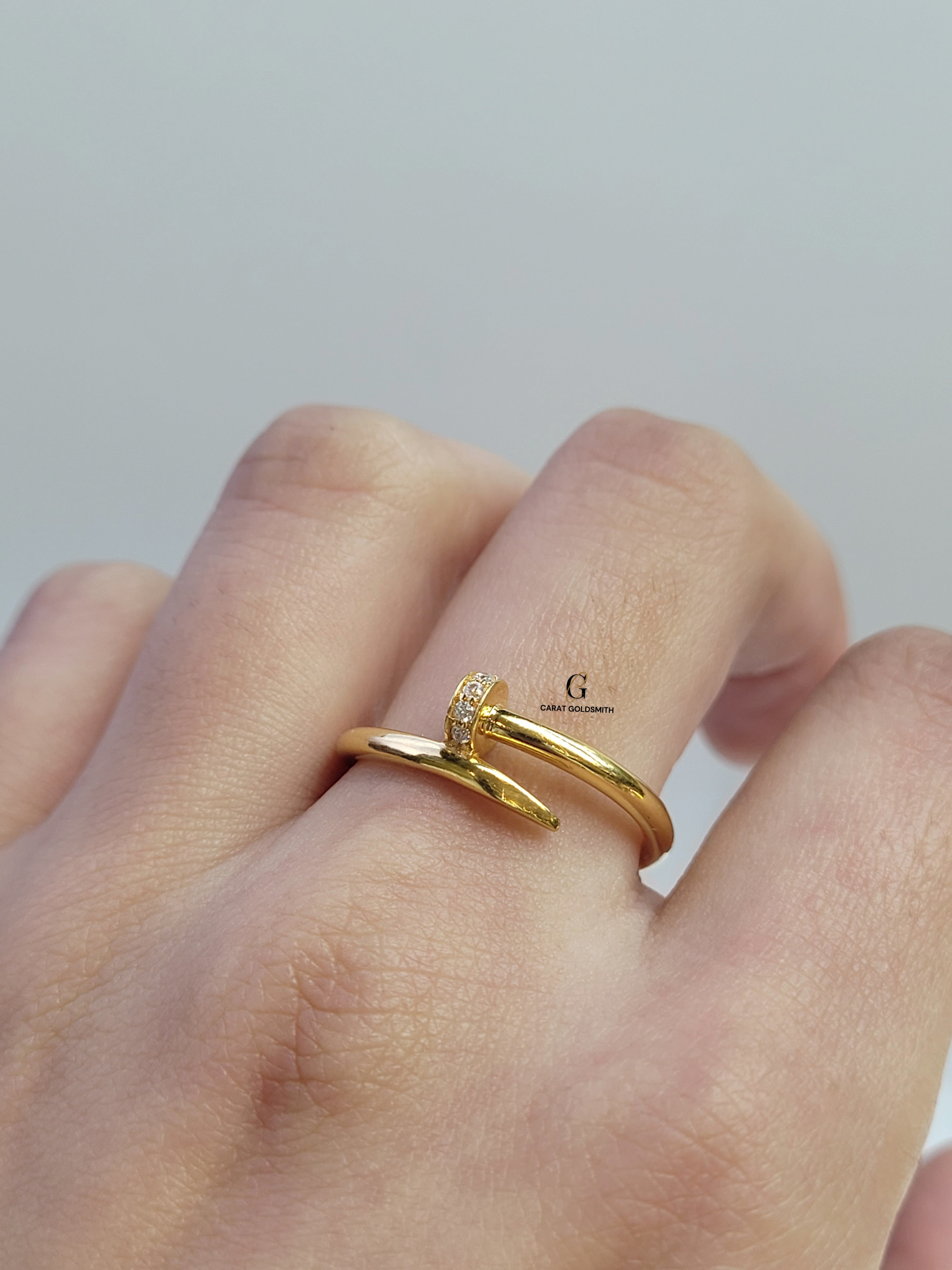 Gold Plated Geometric Design Finger Ring