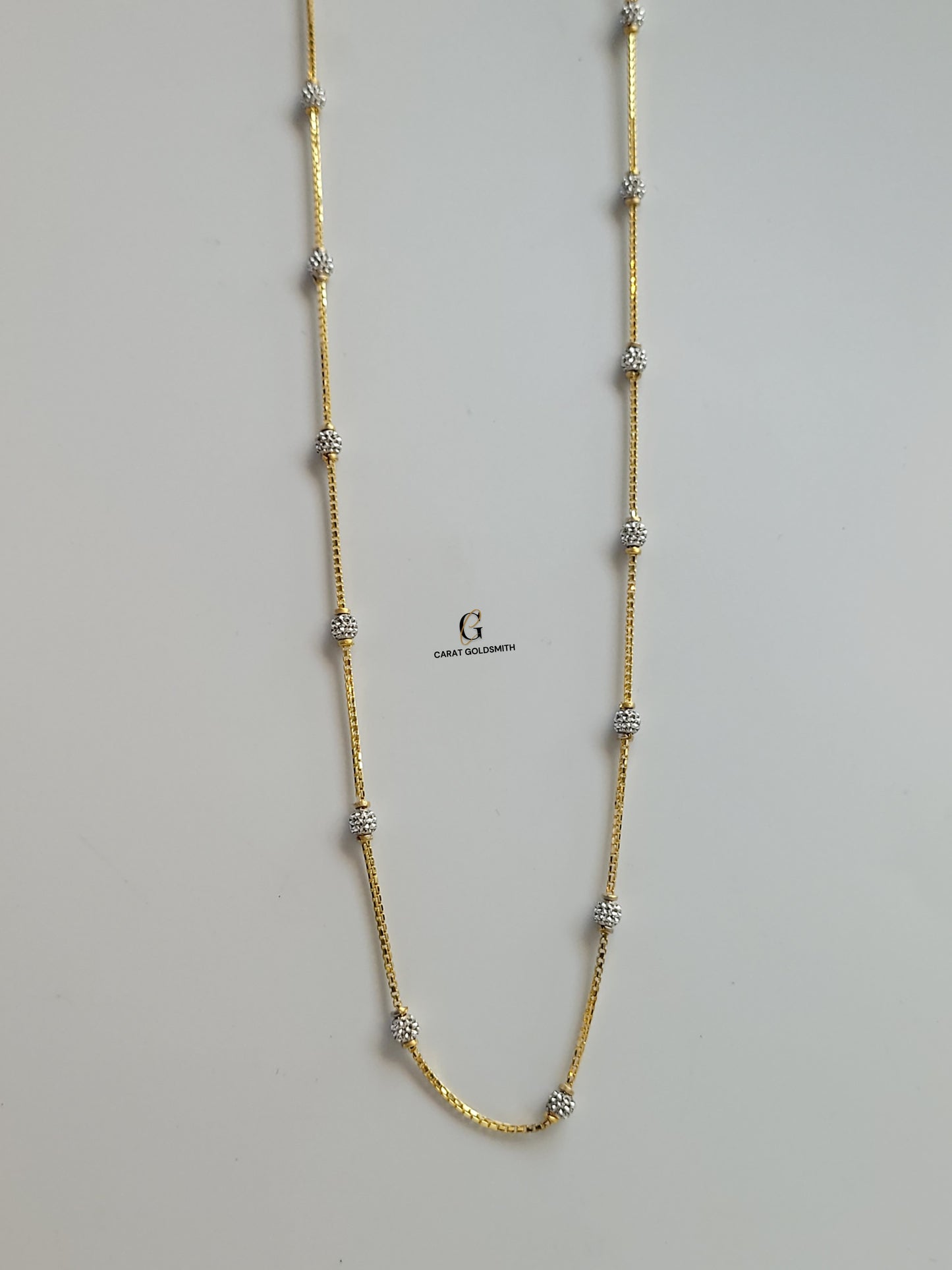 RHODIUM BEADED CHAIN