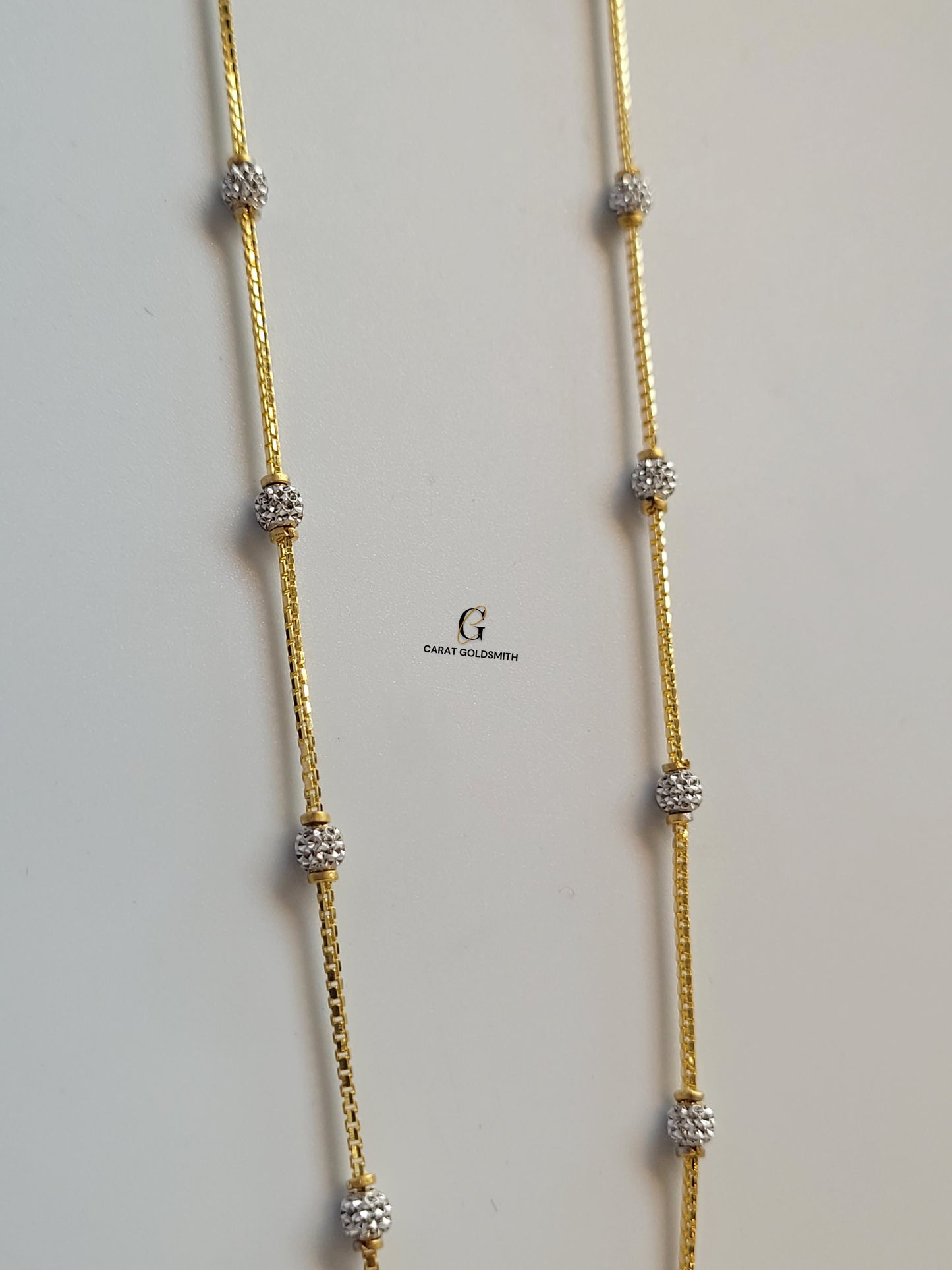 RHODIUM BEADED CHAIN