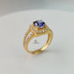 BLUE SAPPHIRE CUSHION-CUT RING