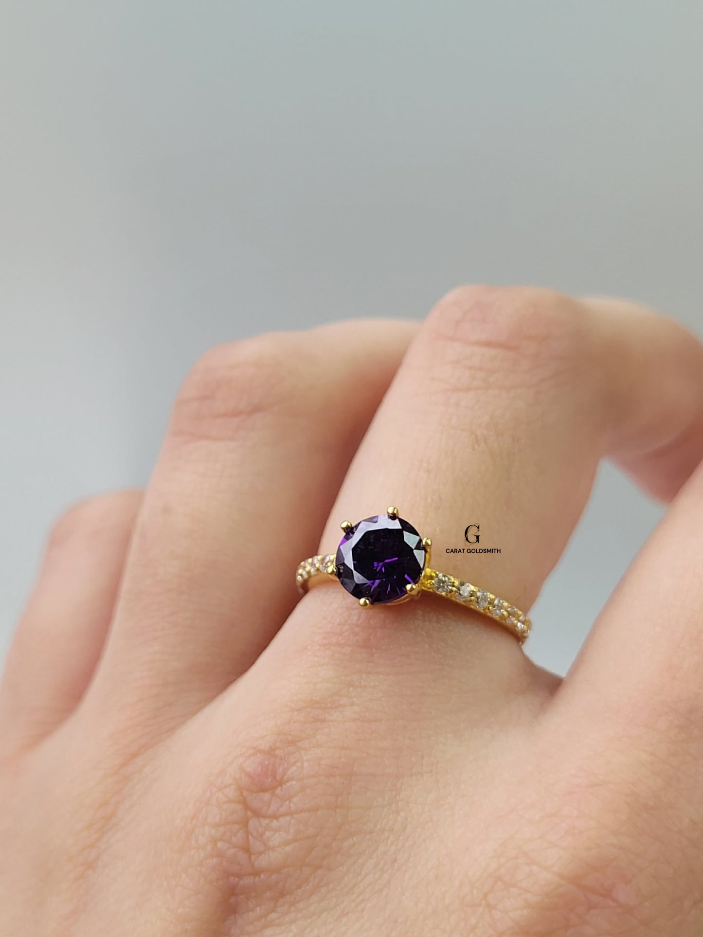 AMETHYST SINGLE STONE RING