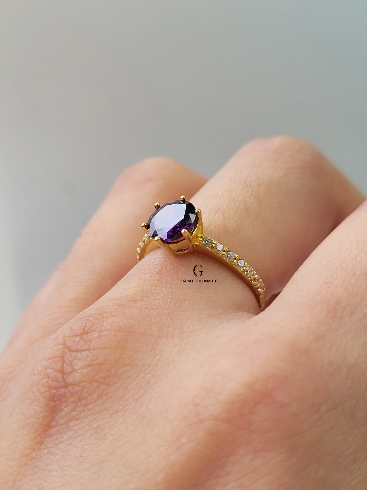 AMETHYST SINGLE STONE RING