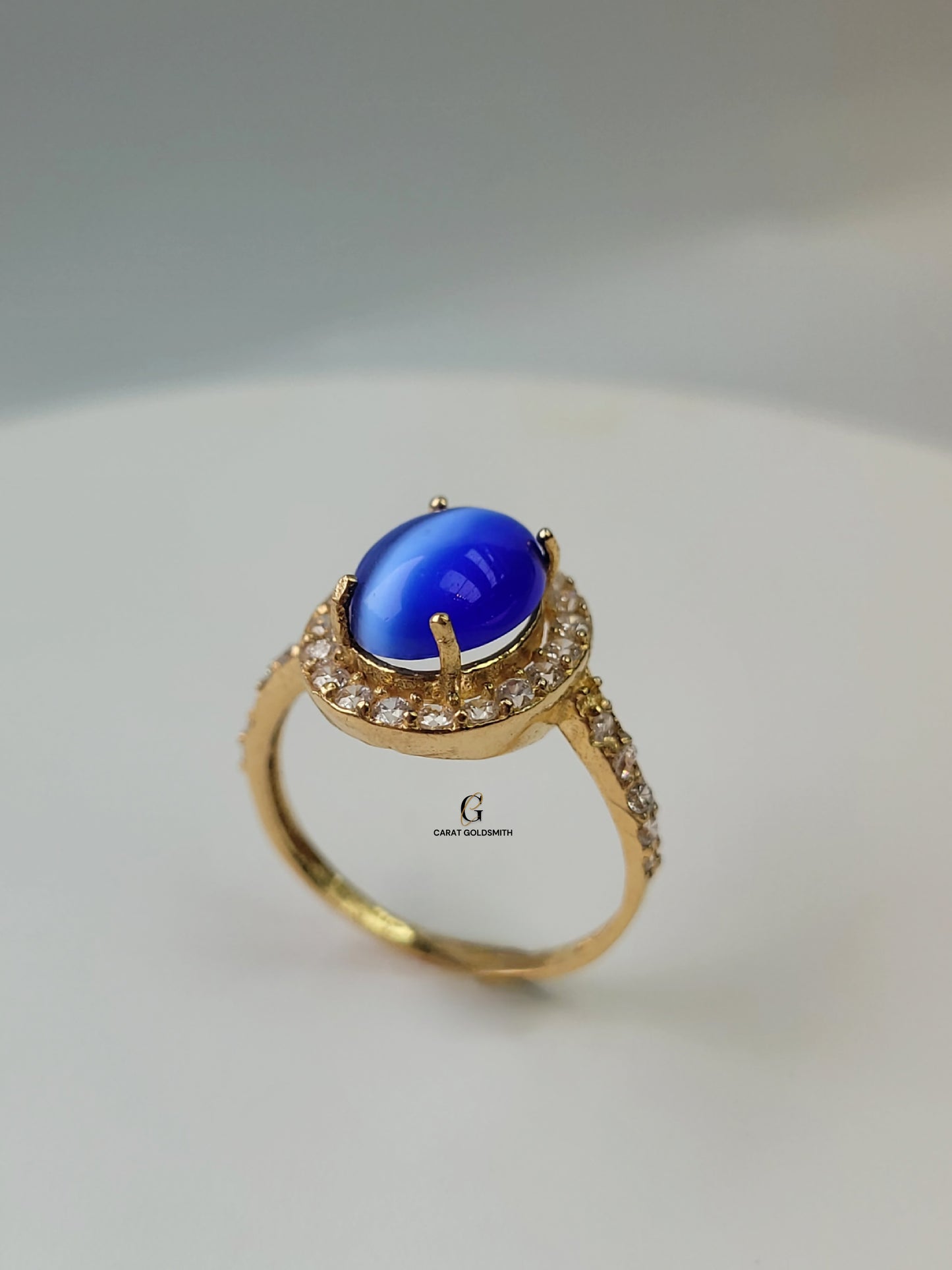 BLUE AND WHITE STONE RING