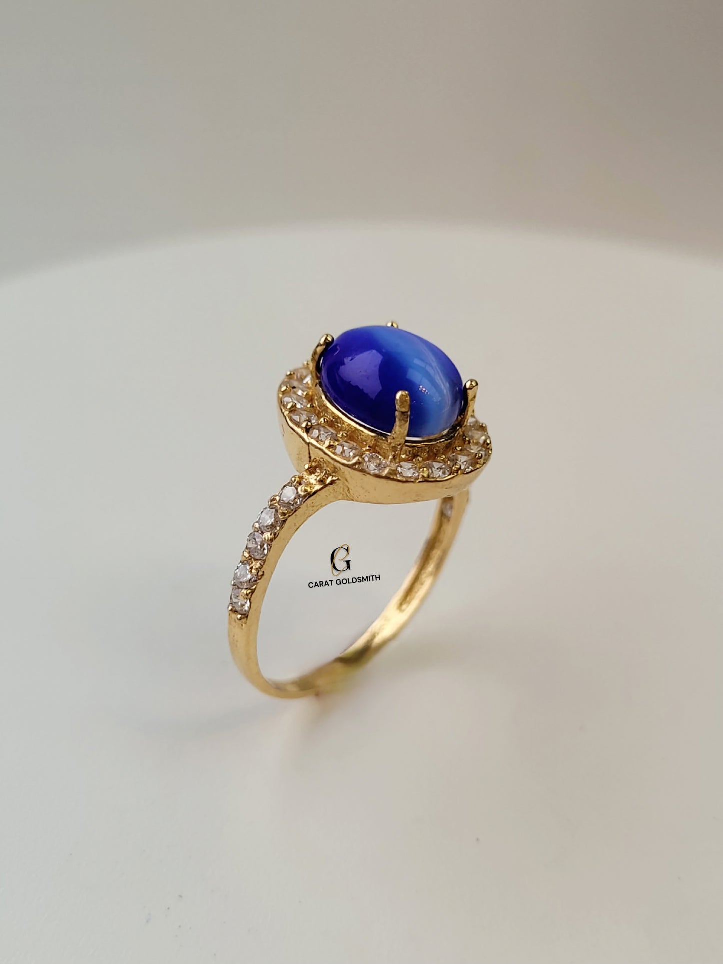 BLUE AND WHITE STONE RING