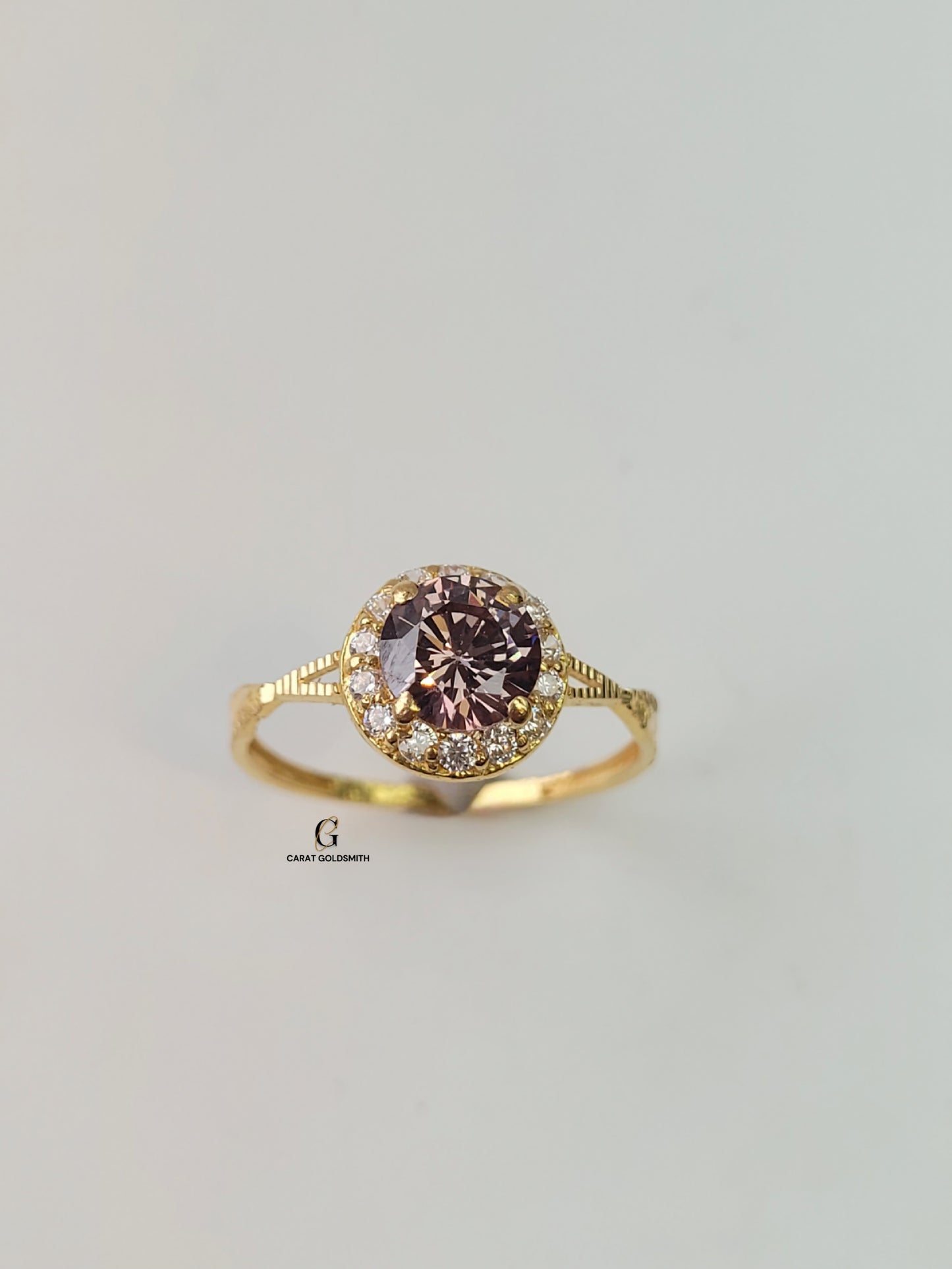 LIGHT AMETHYST HALO RING