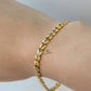 GOLD AND RHODIUM DIAMOND CUT BRACELET