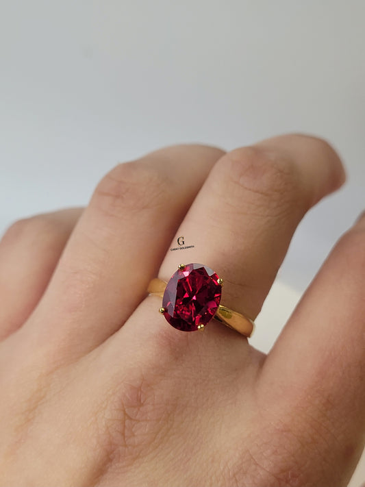 FUCHSIA PINK OVAL RING