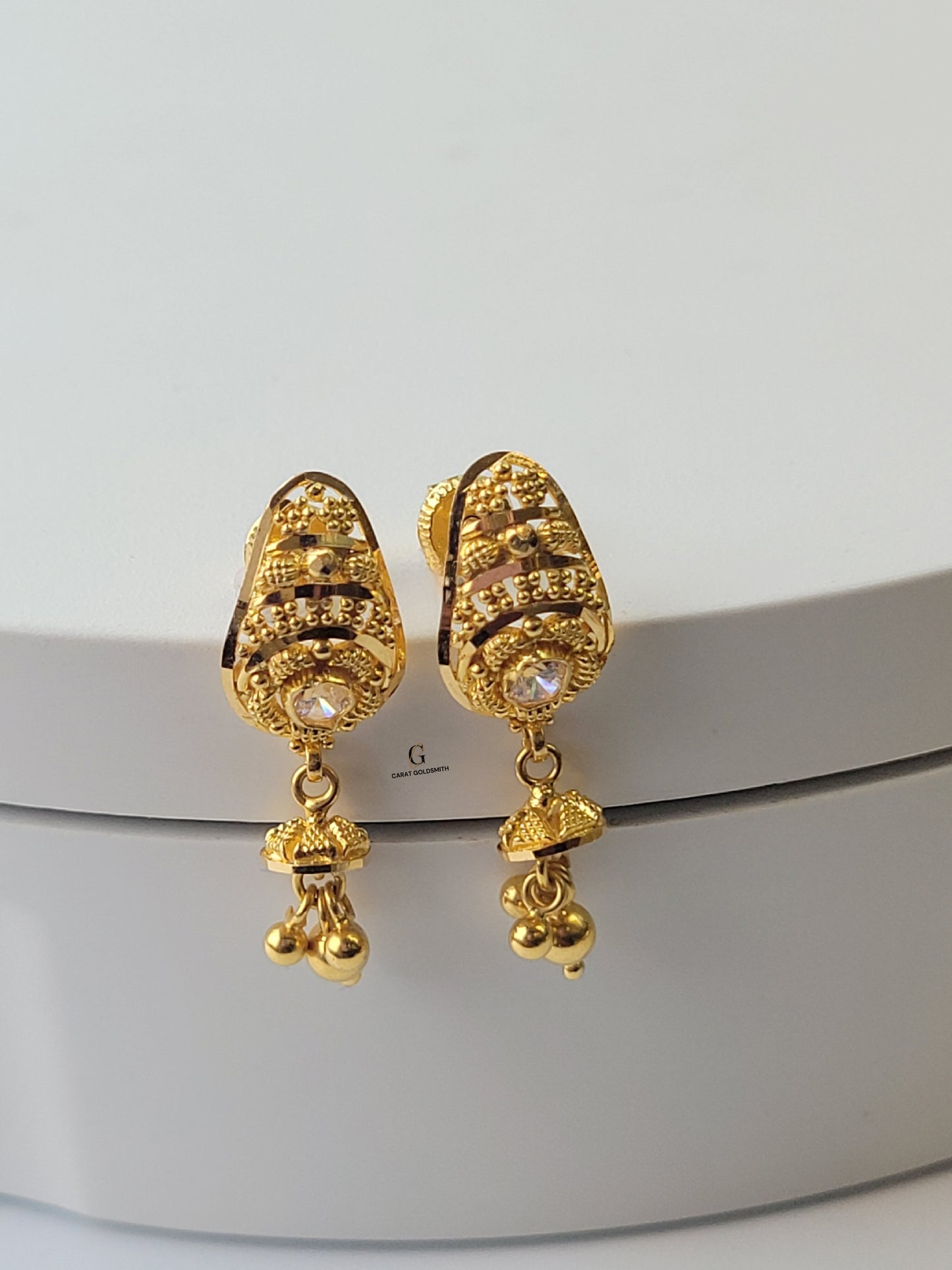 DIAMANTE GOLD DROP EARRINGS