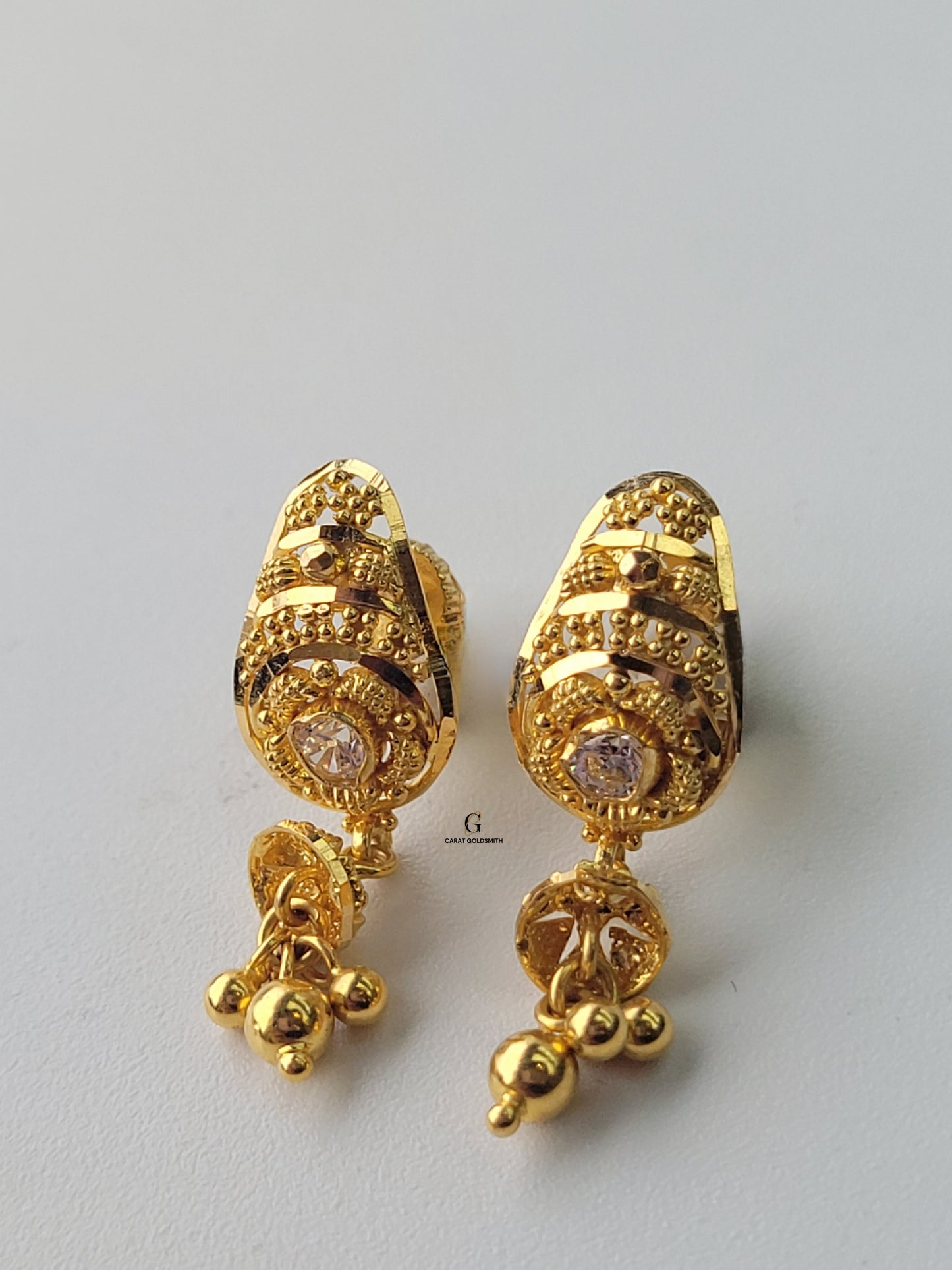 DIAMANTE GOLD DROP EARRINGS