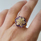 PURPLE AND WHITE CLUSTER RING