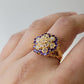 PURPLE AND WHITE CLUSTER RING