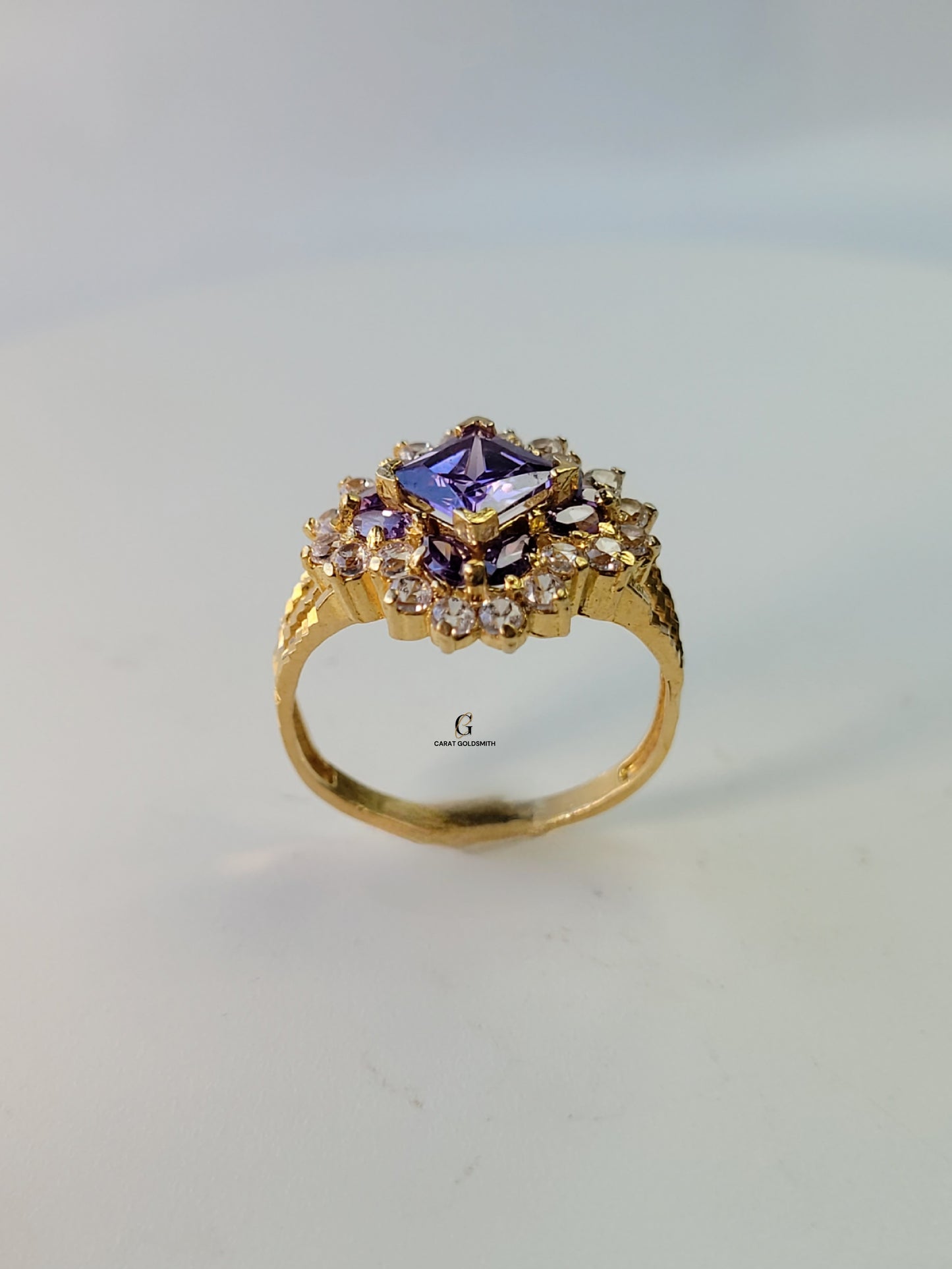 PURPLE DIAMOND CLUSTER RING