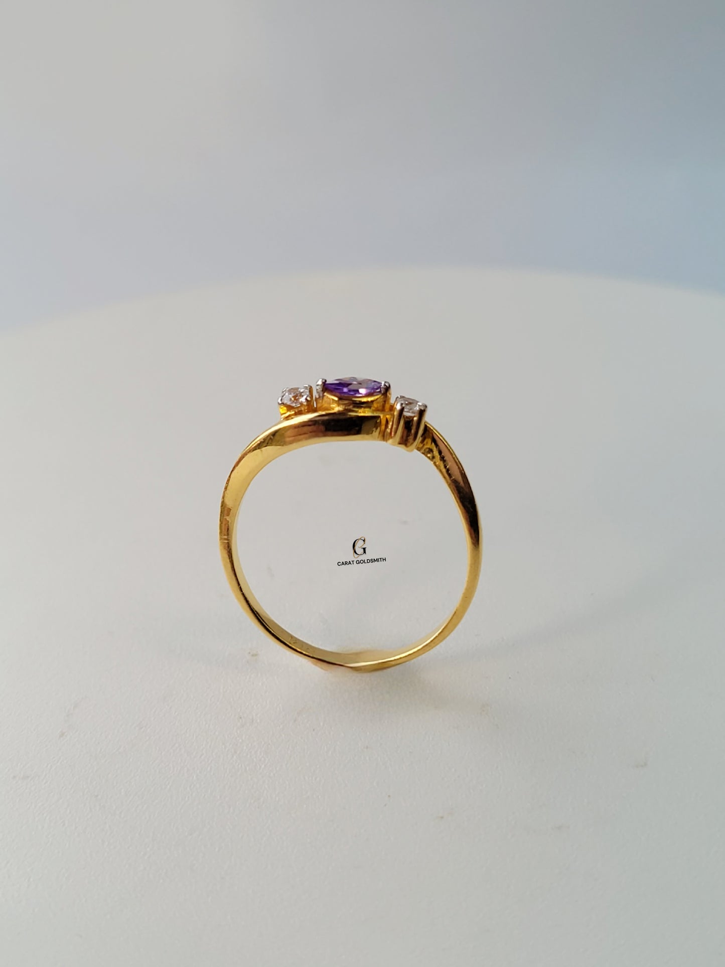 DAINTY AMETHYST SWIRL RING