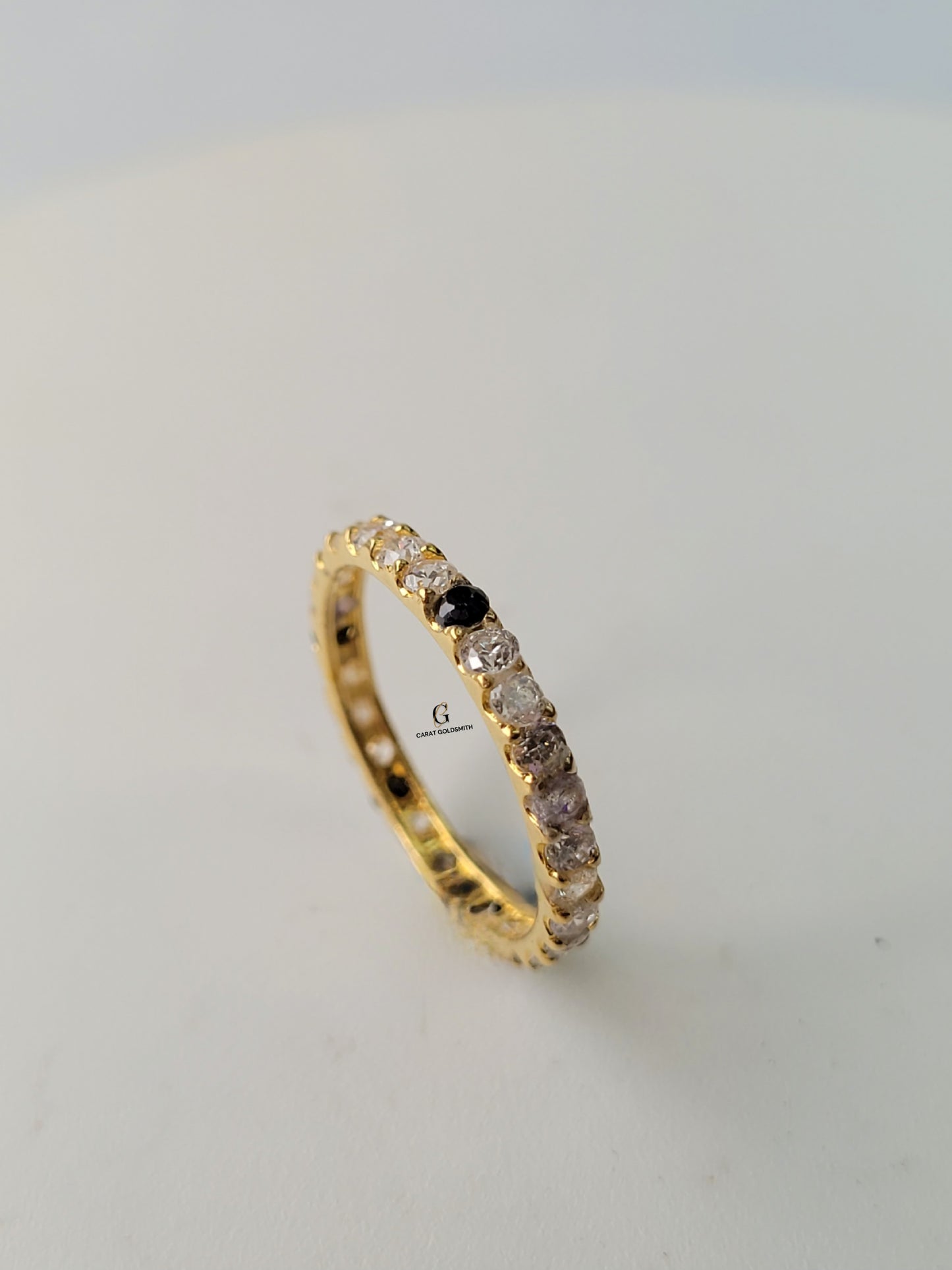 BLACK AND WHITE ETERNITY RING