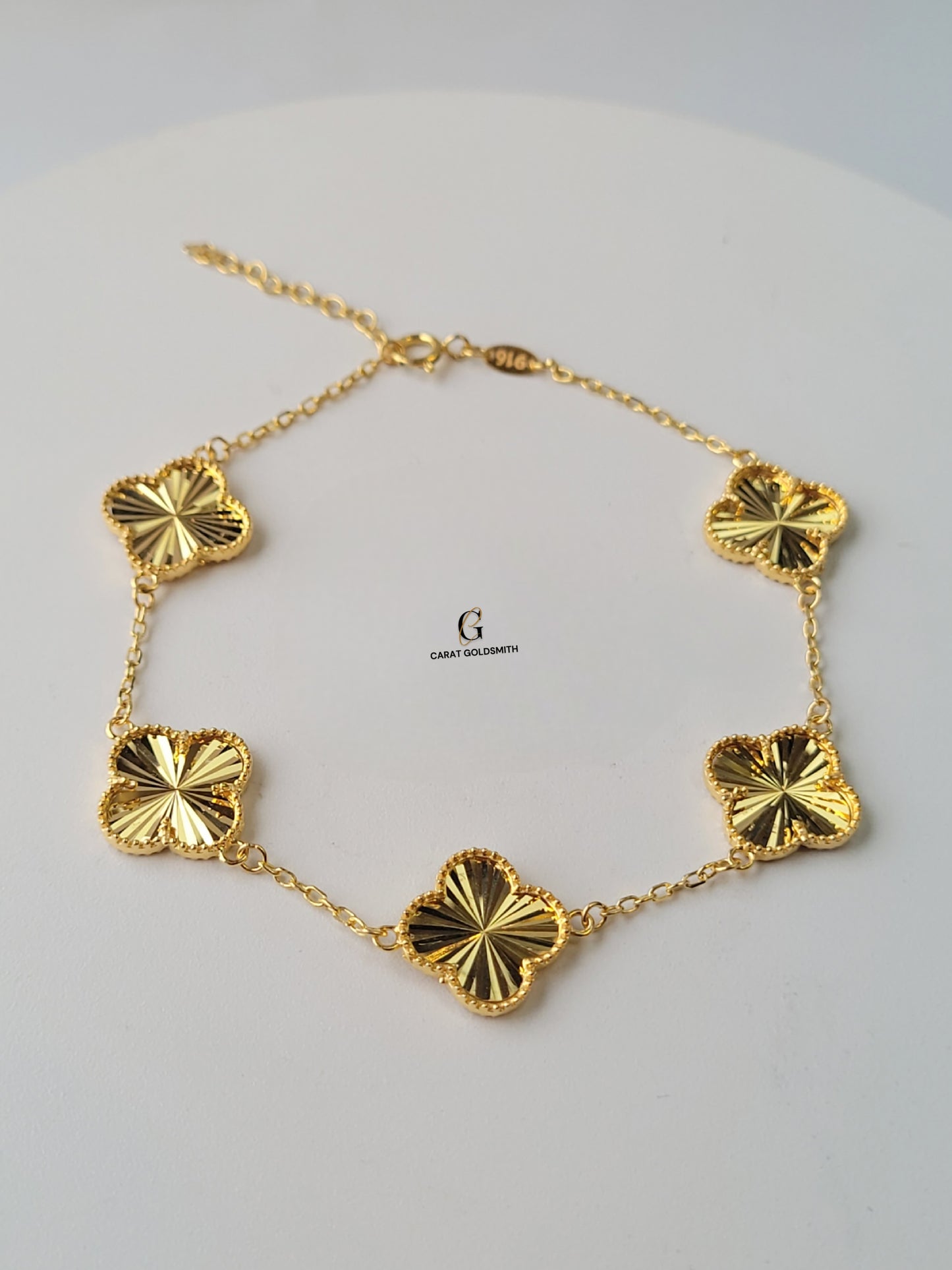 GOLD 5 FLOWER BRACELET