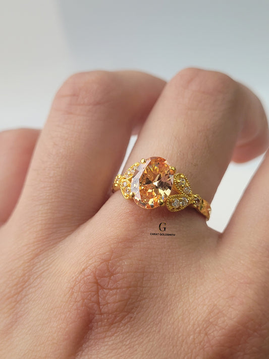 CITRINE DIAMANTE RING