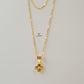 GOLD SINGLE FLOWER NECKLACE - SMALL