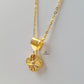 GOLD SINGLE FLOWER NECKLACE - SMALL