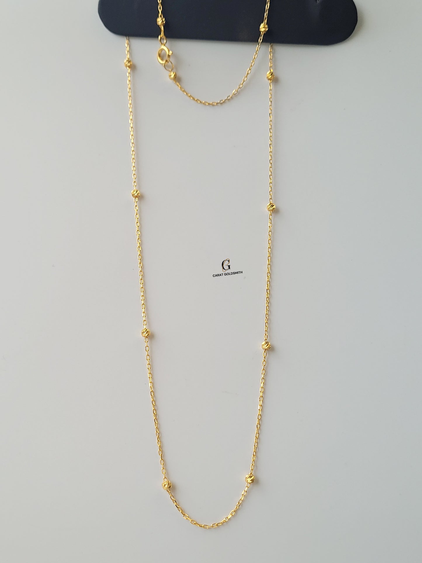 GOLD SATELLITE CHAIN NECKLACE - 11 BEADS