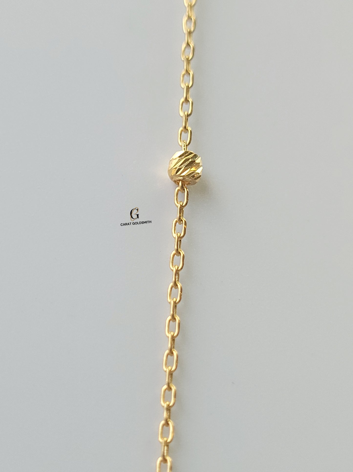 GOLD SATELLITE CHAIN NECKLACE - 10 BEADS