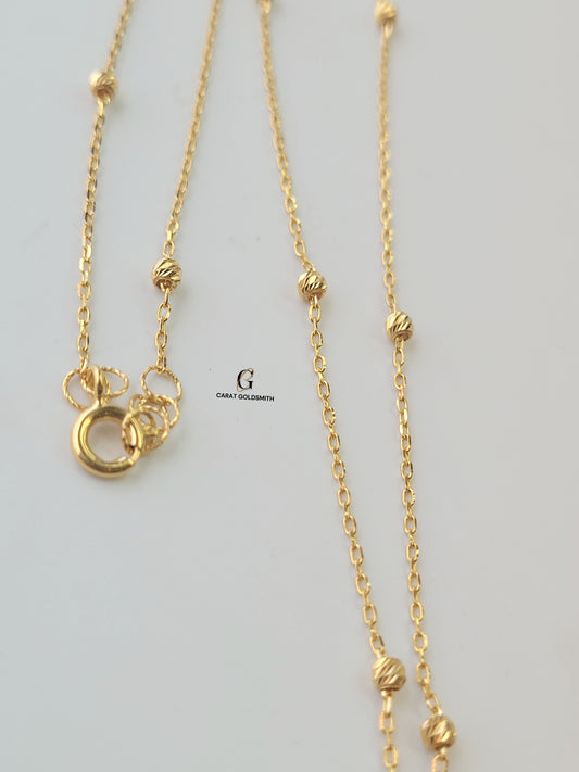 GOLD SATELLITE CHAIN NECKLACE - 10 BEADS