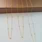 GOLD SATELLITE CHAIN NECKLACE - 11 BEADS