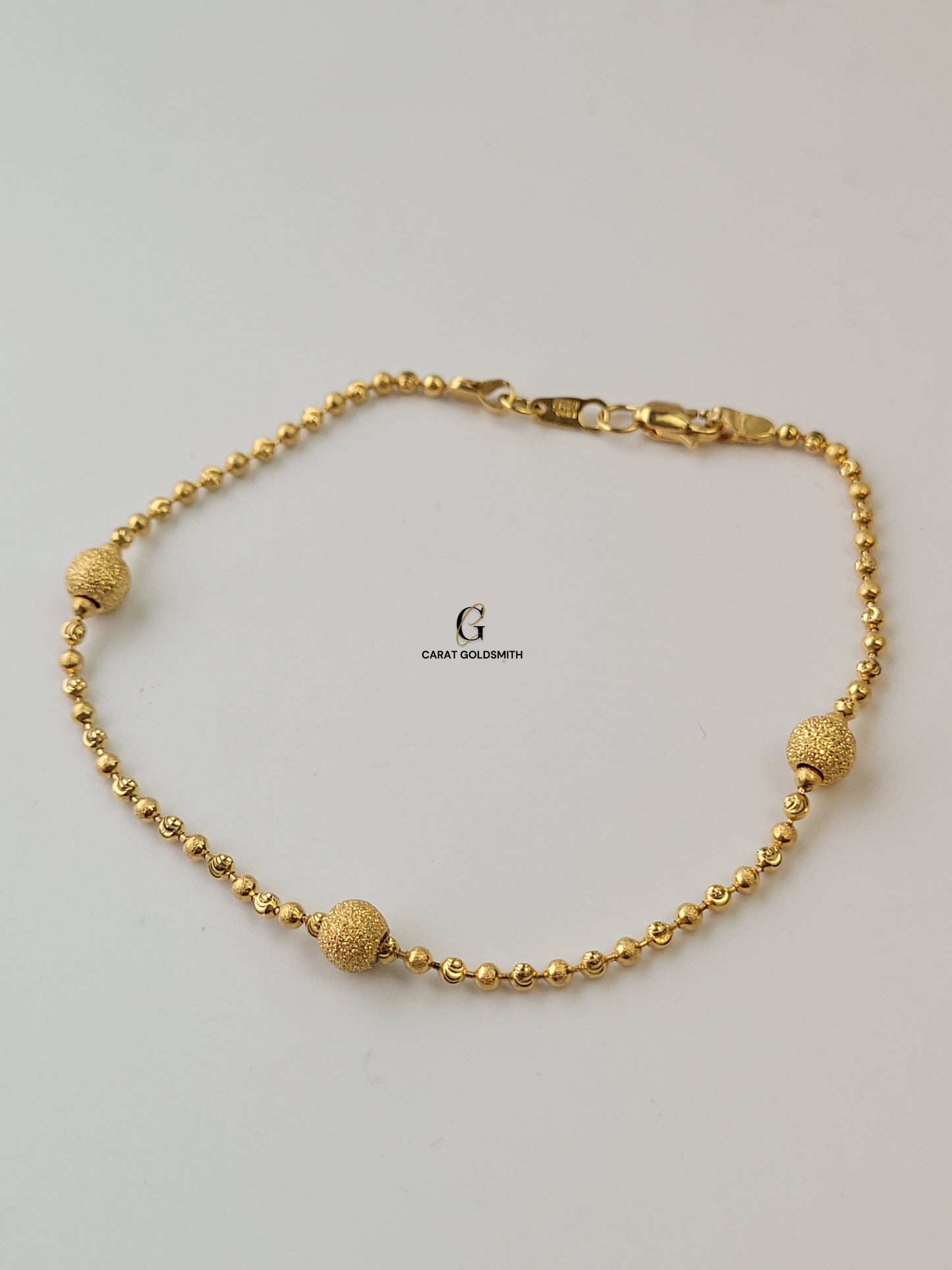 GOLD SAND BLAST BALL BRACELET