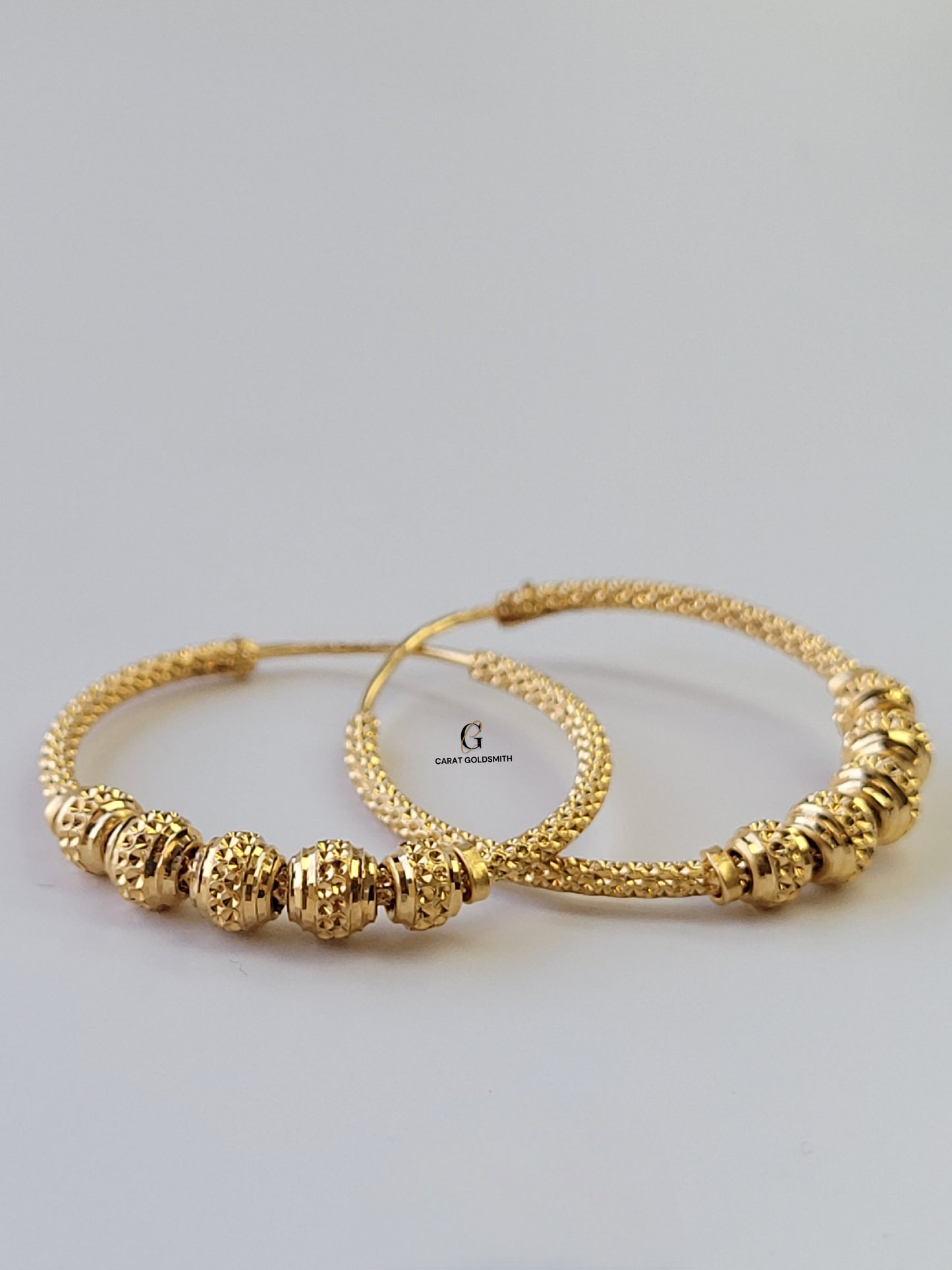 INTRICATE GOLD BEADED HOOPS