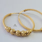 INTRICATE GOLD BEADED HOOPS