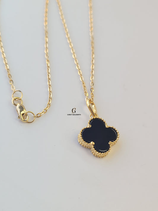 BLACK SINGLE FLOWER NECKLACE