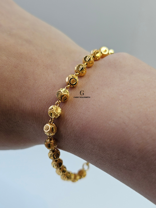 GOLD BEADED STATION BRACELET