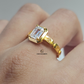 SQUARE GOLD SCREW BAND RING