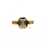 SQUARE GOLD SCREW BAND RING