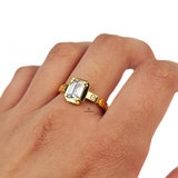 SQUARE GOLD SCREW BAND RING