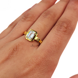 SQUARE GOLD SCREW BAND RING