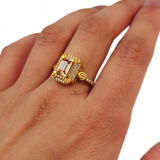 CITRINE HALO SCREW RING