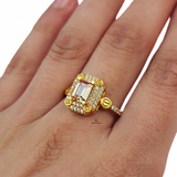 CITRINE HALO SCREW RING