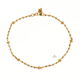 GOLD DIAMOND CUT BEADED ANKLET