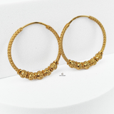 INTRICATE GOLD BEADED HOOPS