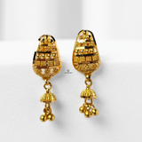 GOLD DIAMOND CUT DROP EARRINGS