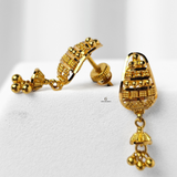 GOLD DIAMOND CUT DROP EARRINGS