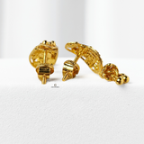 GOLD DIAMOND CUT DROP EARRINGS