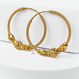 INTRICATE GOLD BEADED HOOPS