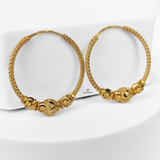 INTRICATE GOLD BEADED HOOPS